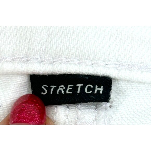 American Eagle Women’s White Jeans 8 Regular Ankle Tapered Stretch Mom Jean Logo - Picture 11 of 16